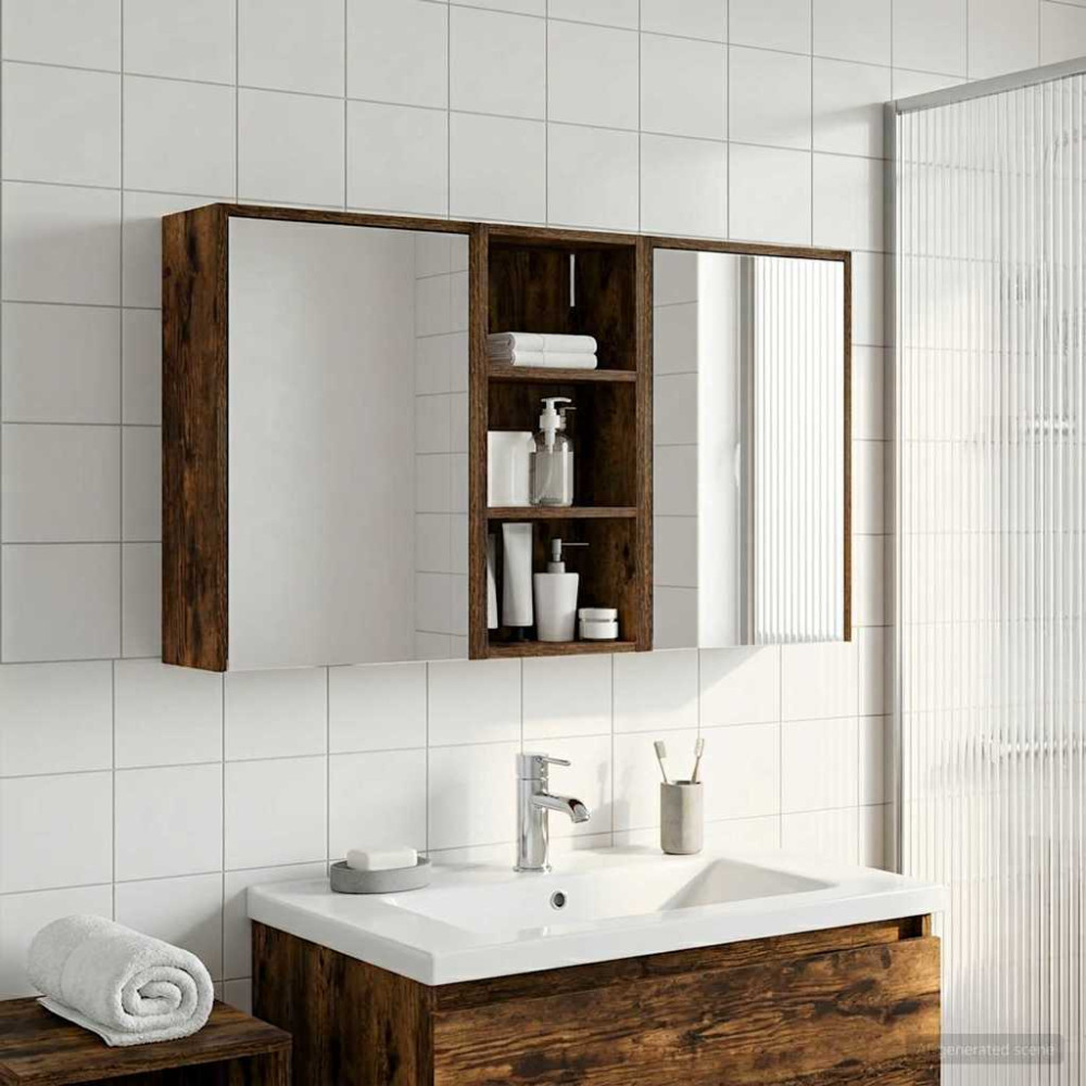 Produktbild för Badrumsskåpsset för 3 pcs 116 x 16 x 62,5 cm Konstruerat trä