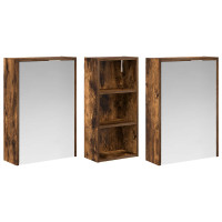 Produktbild för Badrumsskåpsset för 3 pcs 116 x 16 x 62,5 cm Konstruerat trä