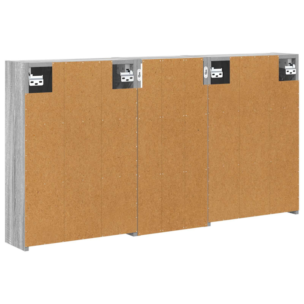 Produktbild för Badrumsskåpsset för 3 pcs 116 x 16 x 62,5 cm Konstruerat trä