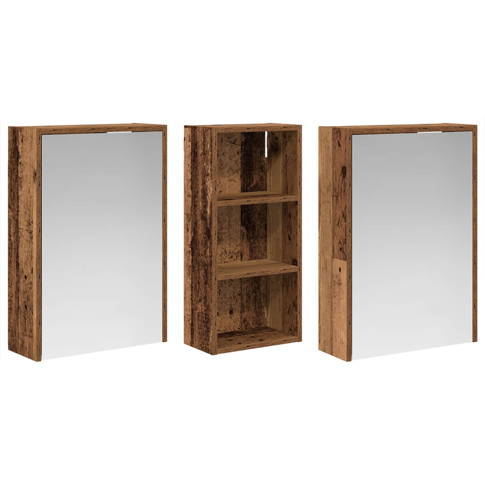 Produktbild för Badrumsskåpsset för 3 pcs 116 x 16 x 62,5 cm Konstruerat trä