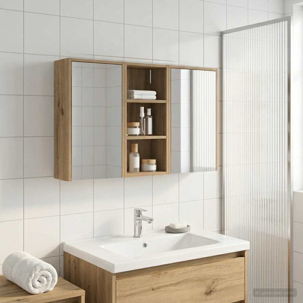 Produktbild för Badrumsskåpsset för 3 pcs 116 x 16 x 62,5 cm Konstruerat trä