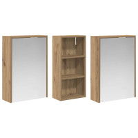 Produktbild för Badrumsskåpsset för 3 pcs 116 x 16 x 62,5 cm Konstruerat trä