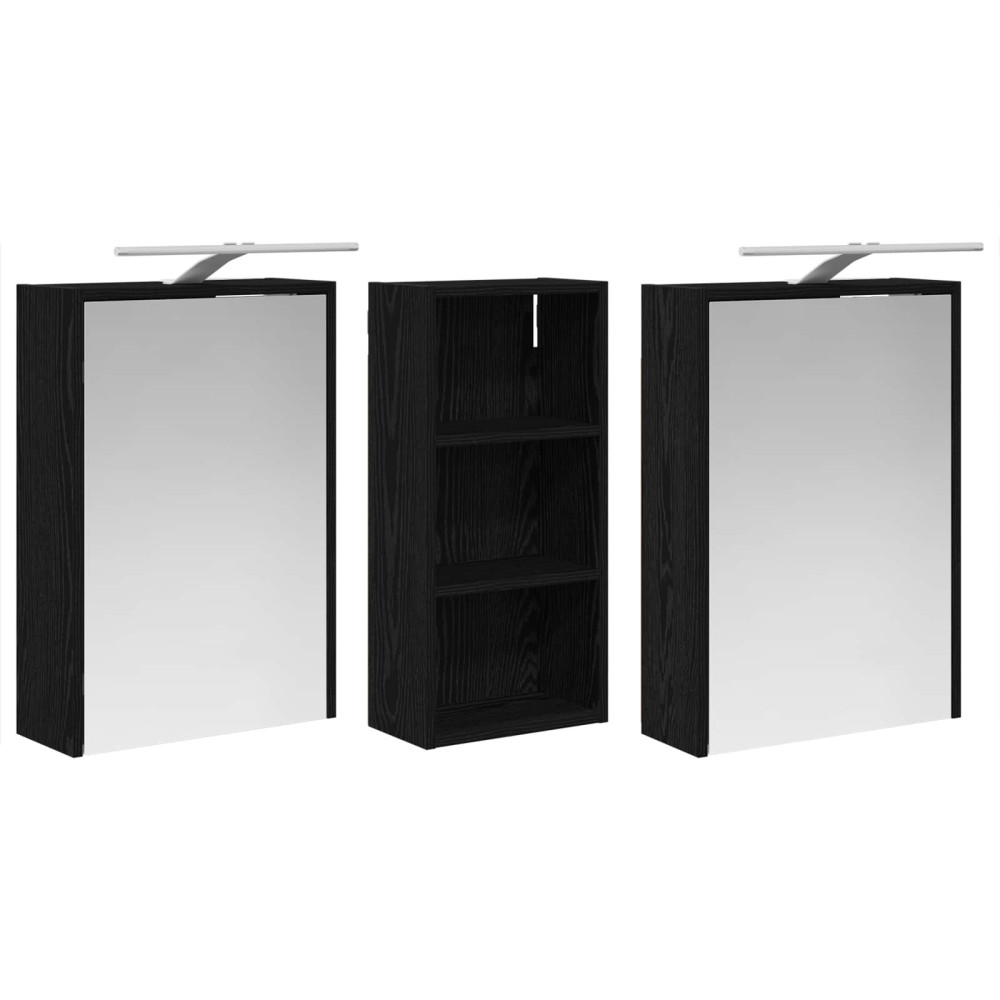 Produktbild för Badrumsskåpsset för 3 pcs 116 x 16 x 62,5 cm Konstruerat trä