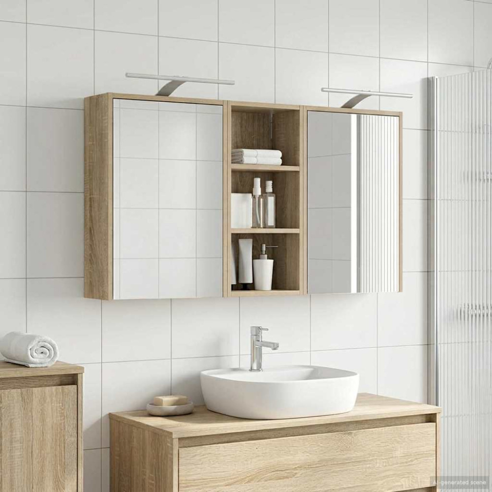 Produktbild för Badrumsskåpsset för 3 pcs 116 x 16 x 62,5 cm Konstruerat trä