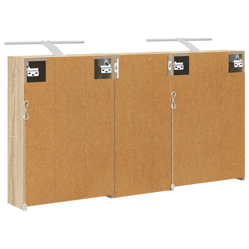 Produktbild för Badrumsskåpsset för 3 pcs 116 x 16 x 62,5 cm Konstruerat trä