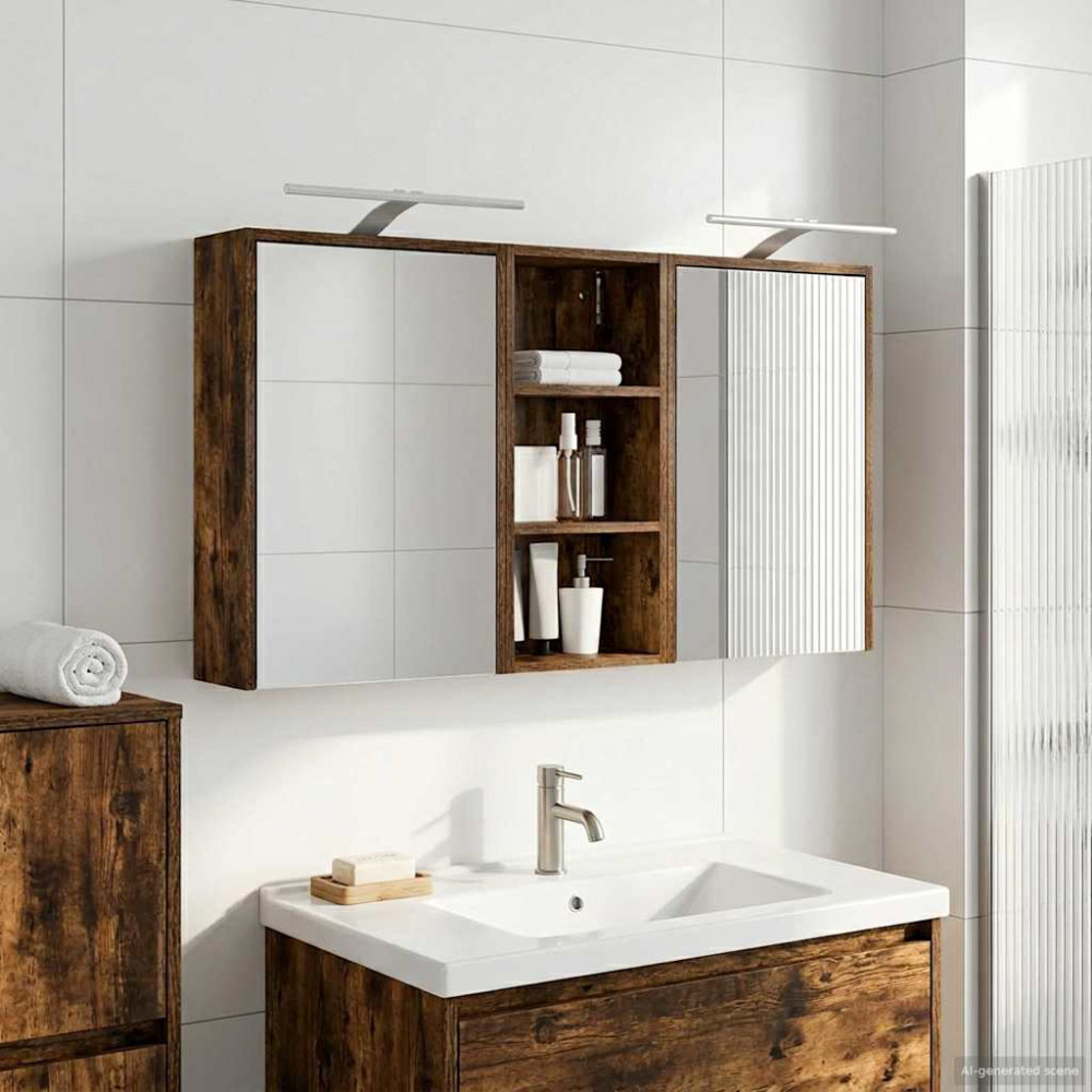 Produktbild för Badrumsskåpsset för 3 pcs 116 x 16 x 62,5 cm Konstruerat trä