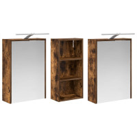 Produktbild för Badrumsskåpsset för 3 pcs 116 x 16 x 62,5 cm Konstruerat trä