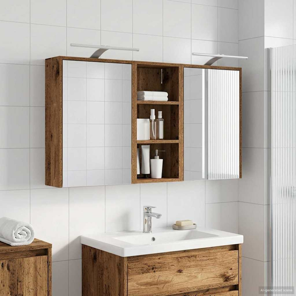Produktbild för Badrumsskåpsset för 3 pcs 116 x 16 x 62,5 cm Konstruerat trä
