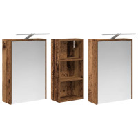 Produktbild för Badrumsskåpsset för 3 pcs 116 x 16 x 62,5 cm Konstruerat trä