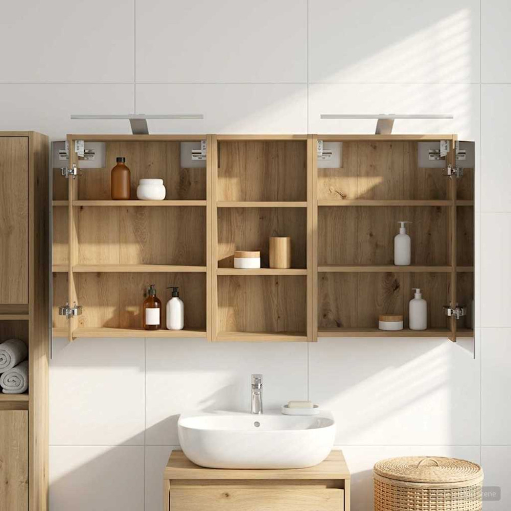 Produktbild för Badrumsskåpsset för 3 pcs 116 x 16 x 62,5 cm Konstruerat trä
