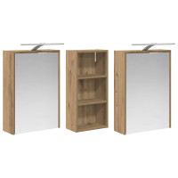 Produktbild för Badrumsskåpsset för 3 pcs 116 x 16 x 62,5 cm Konstruerat trä