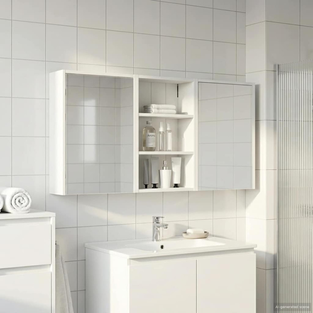 Produktbild för Badrumsskåpsset 3 pcs 126 x 16 x 62.5 cm Konstruerat trä