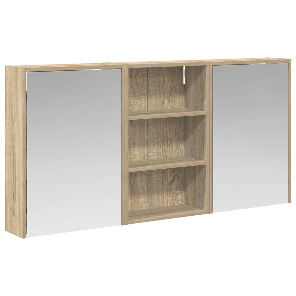 Produktbild för Badrumsskåpsset 3 pcs 126 x 16 x 62.5 cm Konstruerat trä