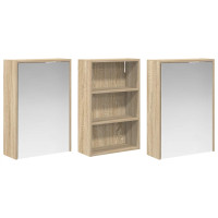 Produktbild för Badrumsskåpsset 3 pcs 126 x 16 x 62.5 cm Konstruerat trä