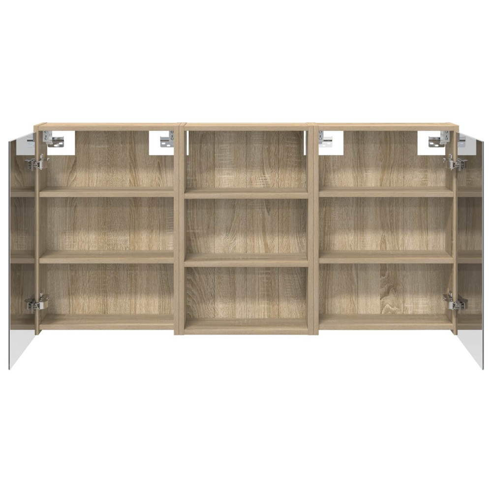 Produktbild för Badrumsskåpsset 3 pcs 126 x 16 x 62.5 cm Konstruerat trä