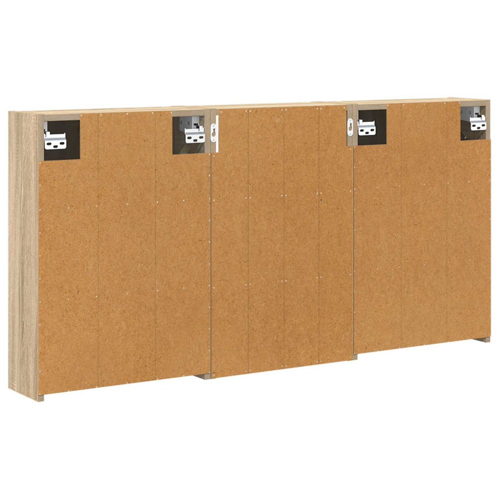 Produktbild för Badrumsskåpsset 3 pcs 126 x 16 x 62.5 cm Konstruerat trä