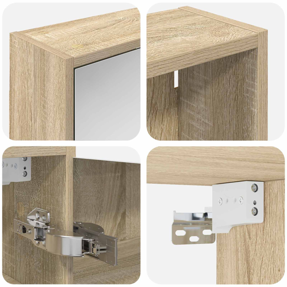 Produktbild för Badrumsskåpsset 3 pcs 126 x 16 x 62.5 cm Konstruerat trä