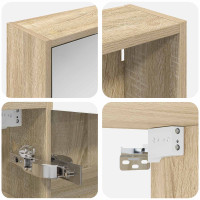 Produktbild för Badrumsskåpsset 3 pcs 126 x 16 x 62.5 cm Konstruerat trä
