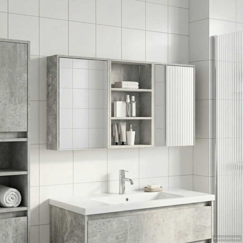 vidaXL Badrumsskåpsset 3 pcs 126 x 16 x 62.5 cm Konstruerat trä
