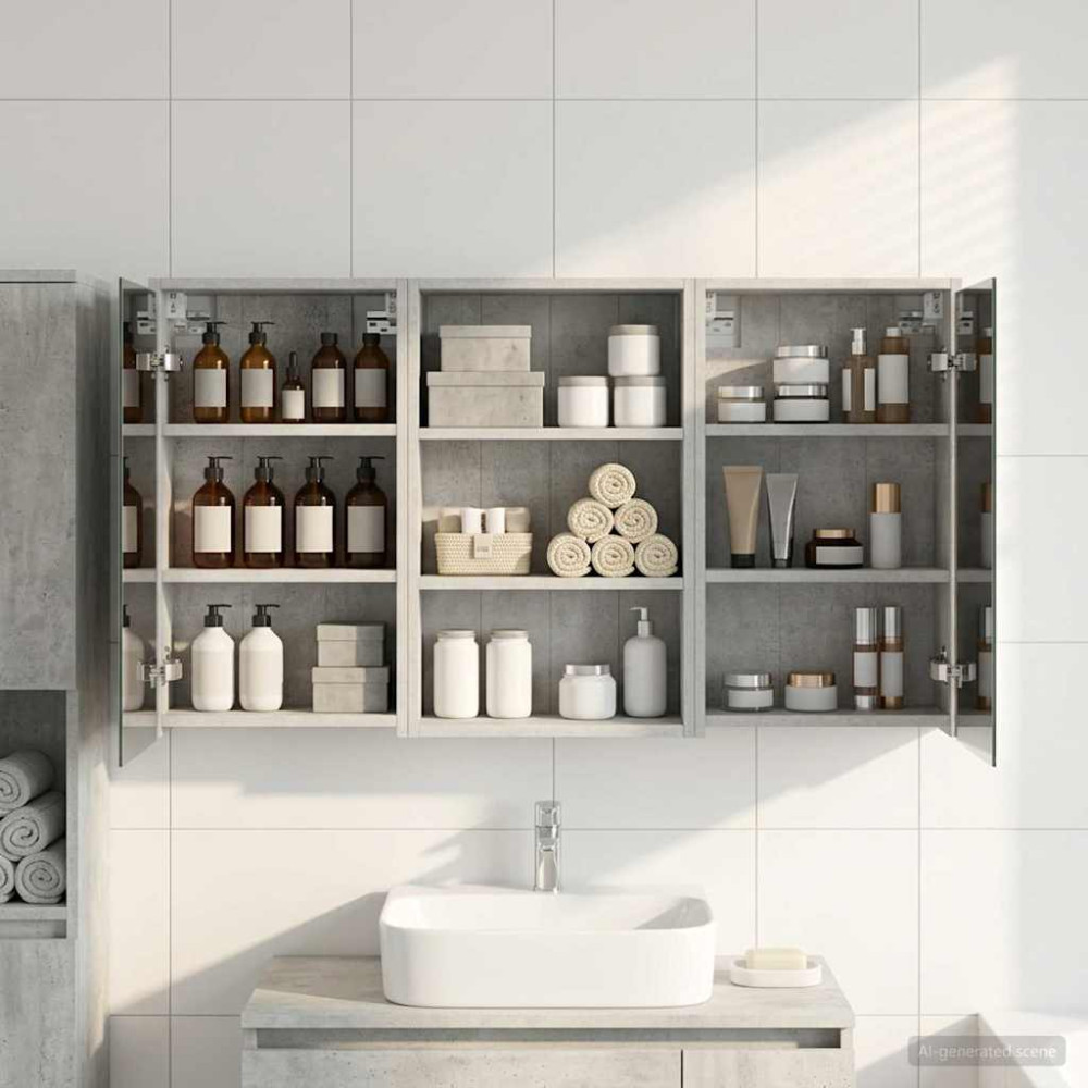 Produktbild för Badrumsskåpsset 3 pcs 126 x 16 x 62.5 cm Konstruerat trä