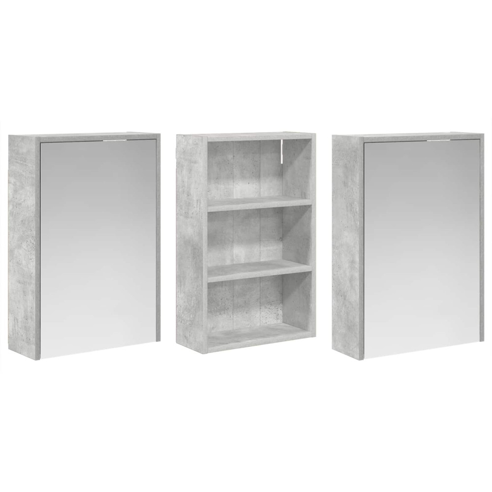 Produktbild för Badrumsskåpsset 3 pcs 126 x 16 x 62.5 cm Konstruerat trä