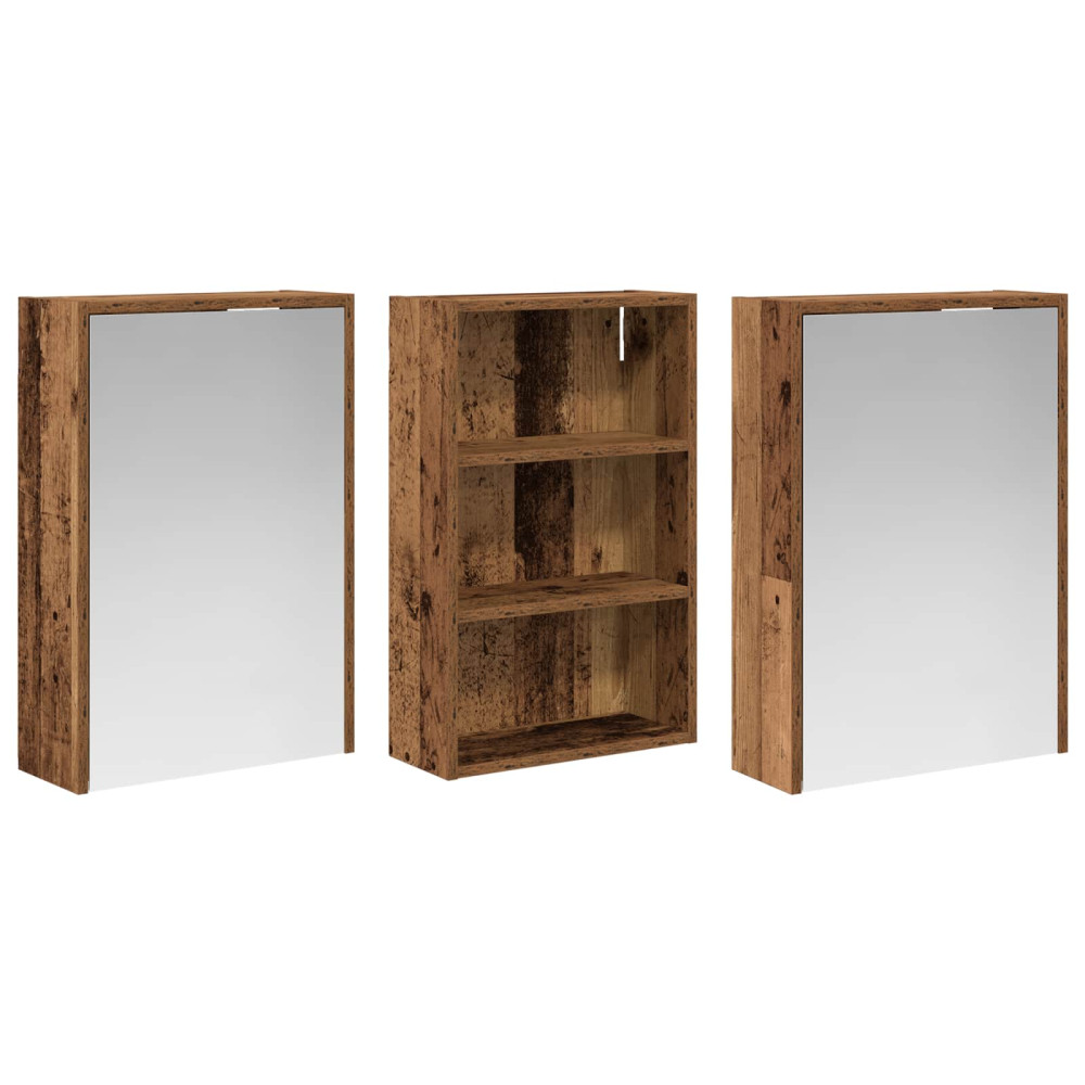 Produktbild för Badrumsskåpsset 3 pcs 126 x 16 x 62.5 cm Konstruerat trä