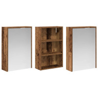Produktbild för Badrumsskåpsset 3 pcs 126 x 16 x 62.5 cm Konstruerat trä