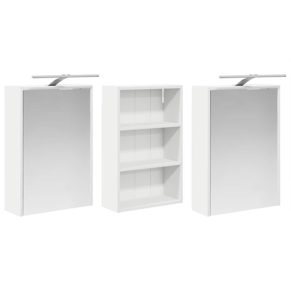 Produktbild för Badrumsskåpsset 3 pcs 126 x 16 x 62.5 cm Konstruerat trä