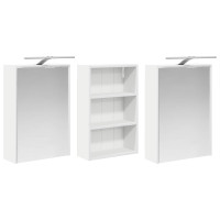 Produktbild för Badrumsskåpsset 3 pcs 126 x 16 x 62.5 cm Konstruerat trä