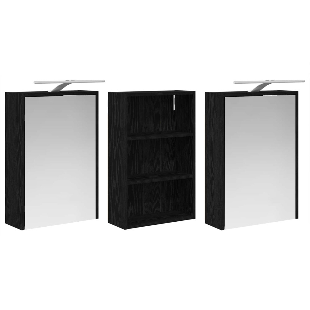 Produktbild för Badrumsskåpsset 3 pcs 126 x 16 x 62.5 cm Konstruerat trä