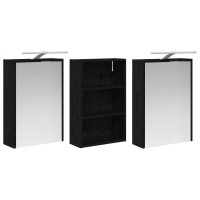 Produktbild för Badrumsskåpsset 3 pcs 126 x 16 x 62.5 cm Konstruerat trä