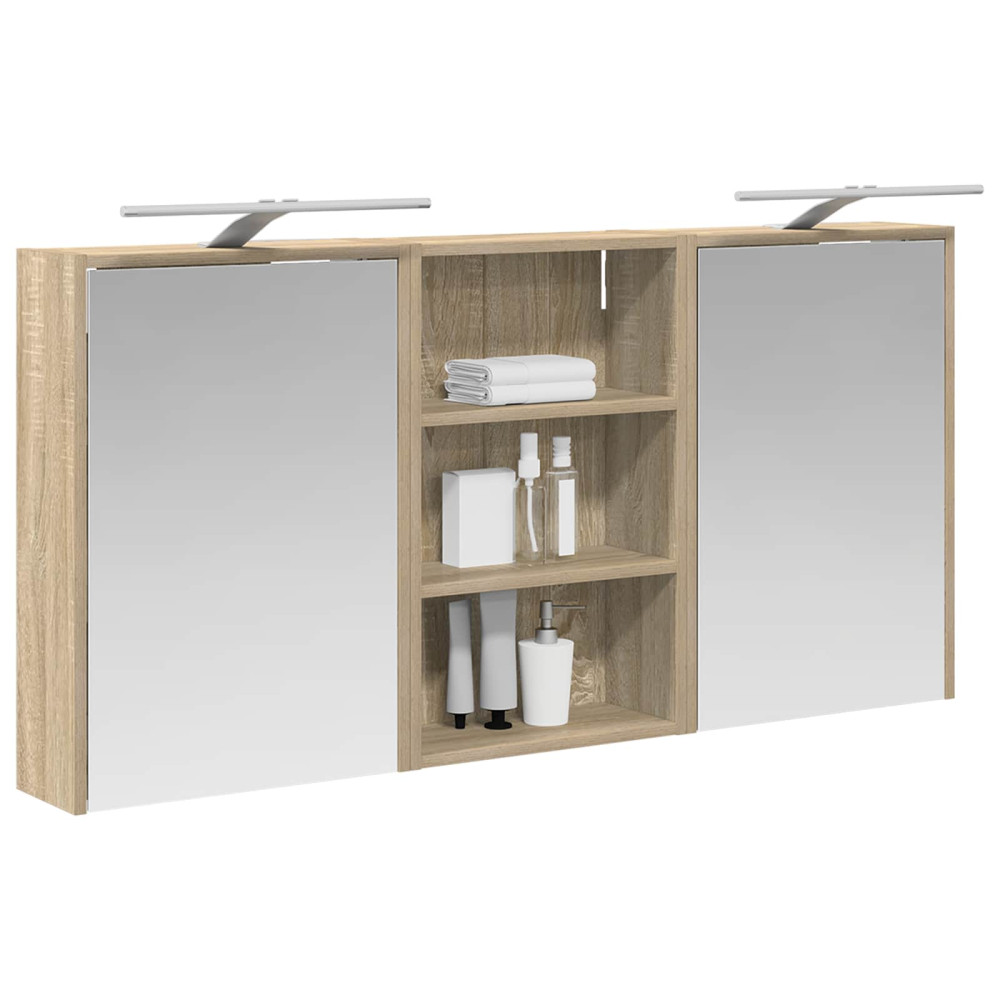 Produktbild för Badrumsskåpsset 3 pcs 126 x 16 x 62.5 cm Konstruerat trä