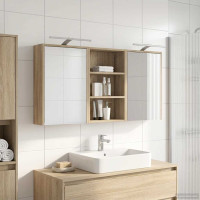 Produktbild för Badrumsskåpsset 3 pcs 126 x 16 x 62.5 cm Konstruerat trä