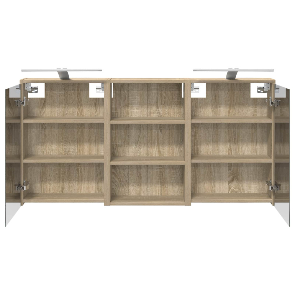 Produktbild för Badrumsskåpsset 3 pcs 126 x 16 x 62.5 cm Konstruerat trä