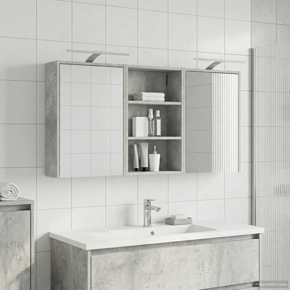 Produktbild för Badrumsskåpsset 3 pcs 126 x 16 x 62.5 cm Konstruerat trä