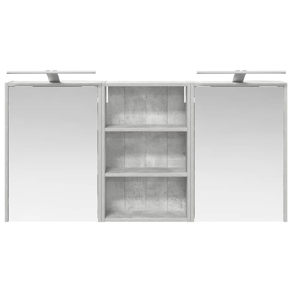 Produktbild för Badrumsskåpsset 3 pcs 126 x 16 x 62.5 cm Konstruerat trä
