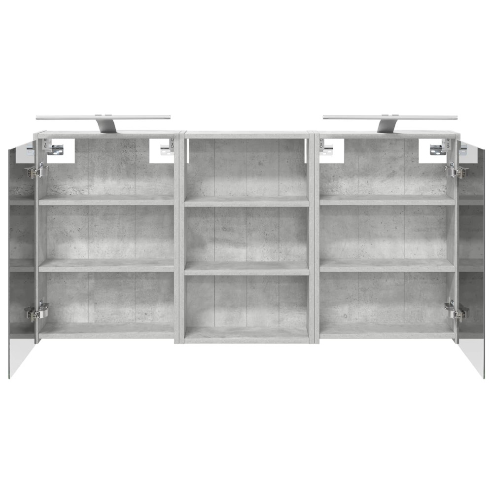 Produktbild för Badrumsskåpsset 3 pcs 126 x 16 x 62.5 cm Konstruerat trä