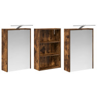 Produktbild för Badrumsskåpsset 3 pcs 126 x 16 x 62.5 cm Konstruerat trä
