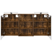 Produktbild för Badrumsskåpsset 3 pcs 126 x 16 x 62.5 cm Konstruerat trä