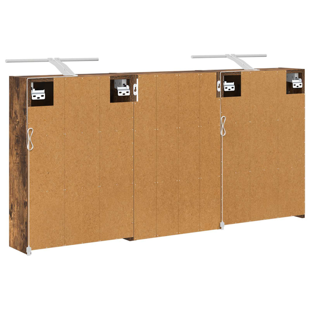 Produktbild för Badrumsskåpsset 3 pcs 126 x 16 x 62.5 cm Konstruerat trä