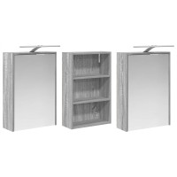 Produktbild för Badrumsskåpsset 3 pcs 126 x 16 x 62.5 cm Konstruerat trä