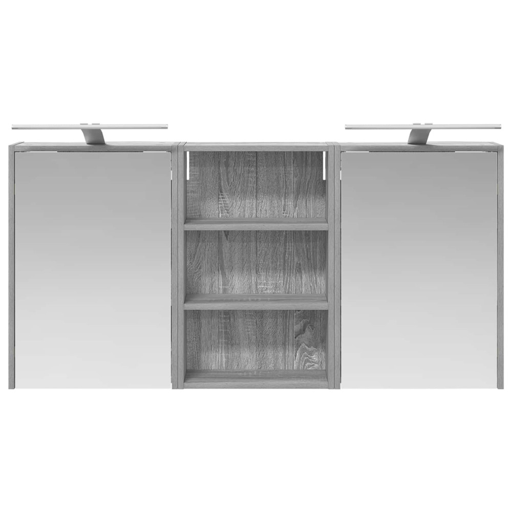 Produktbild för Badrumsskåpsset 3 pcs 126 x 16 x 62.5 cm Konstruerat trä