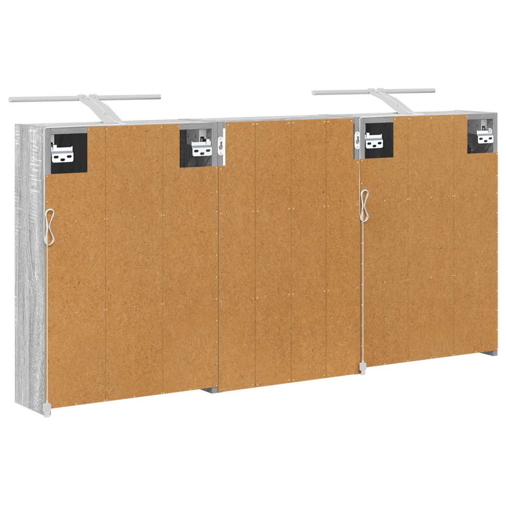 Produktbild för Badrumsskåpsset 3 pcs 126 x 16 x 62.5 cm Konstruerat trä