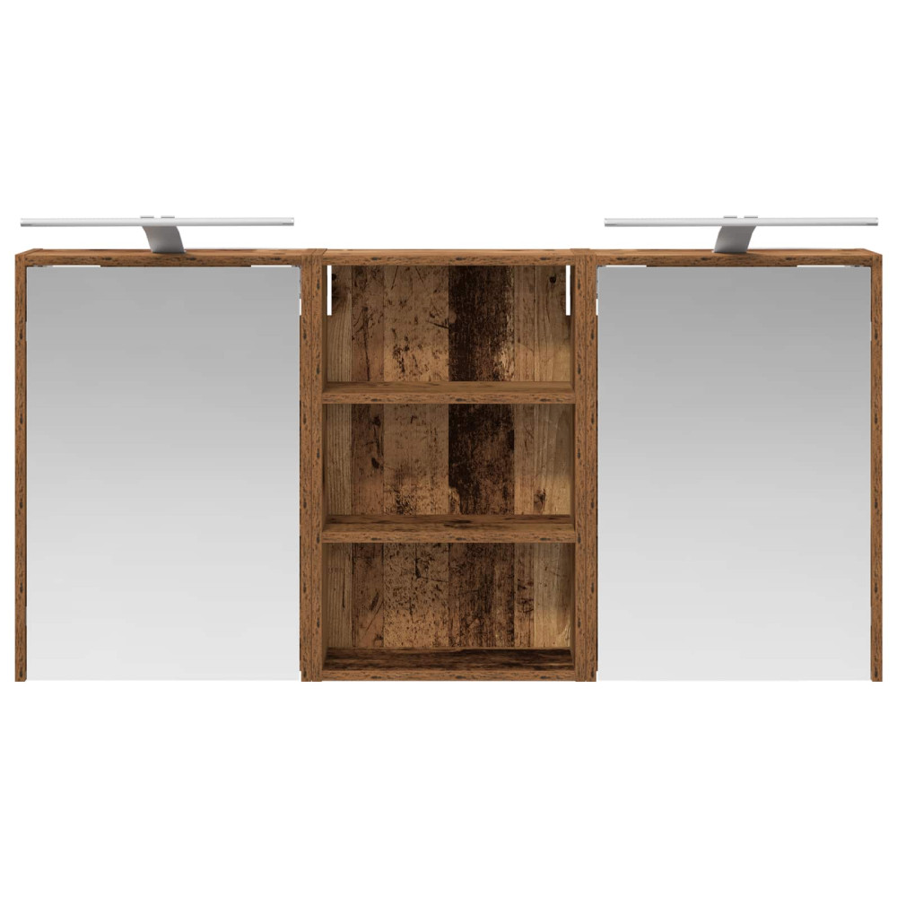 Produktbild för Badrumsskåpsset 3 pcs 126 x 16 x 62.5 cm Konstruerat trä