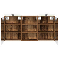 Produktbild för Badrumsskåpsset 3 pcs 126 x 16 x 62.5 cm Konstruerat trä