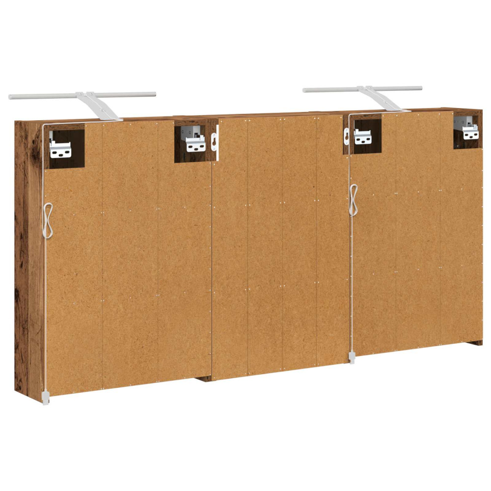 Produktbild för Badrumsskåpsset 3 pcs 126 x 16 x 62.5 cm Konstruerat trä