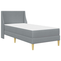 Produktbild för Sängram med madrass med huvudgavel Ljusgrå 80x 200 cm Polyester