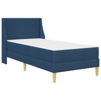 Produktbild för Sängram med madrass med huvudgavel Blå 80x 200 cm Polyester