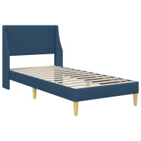 Produktbild för Sängram med madrass med huvudgavel Blå 80x 200 cm Polyester