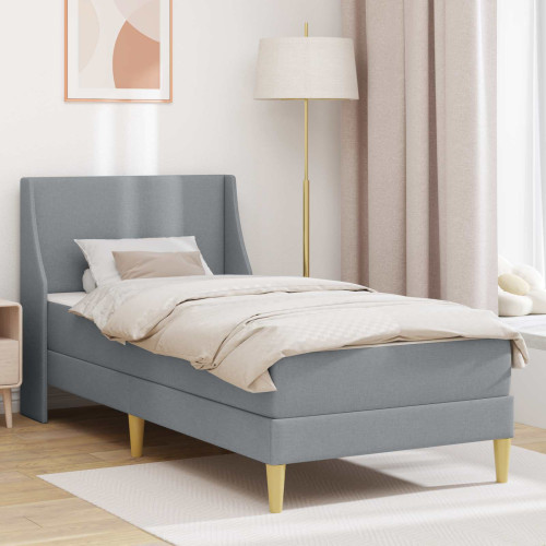 vidaXL Sängram med madrass med huvudgavel Polyester